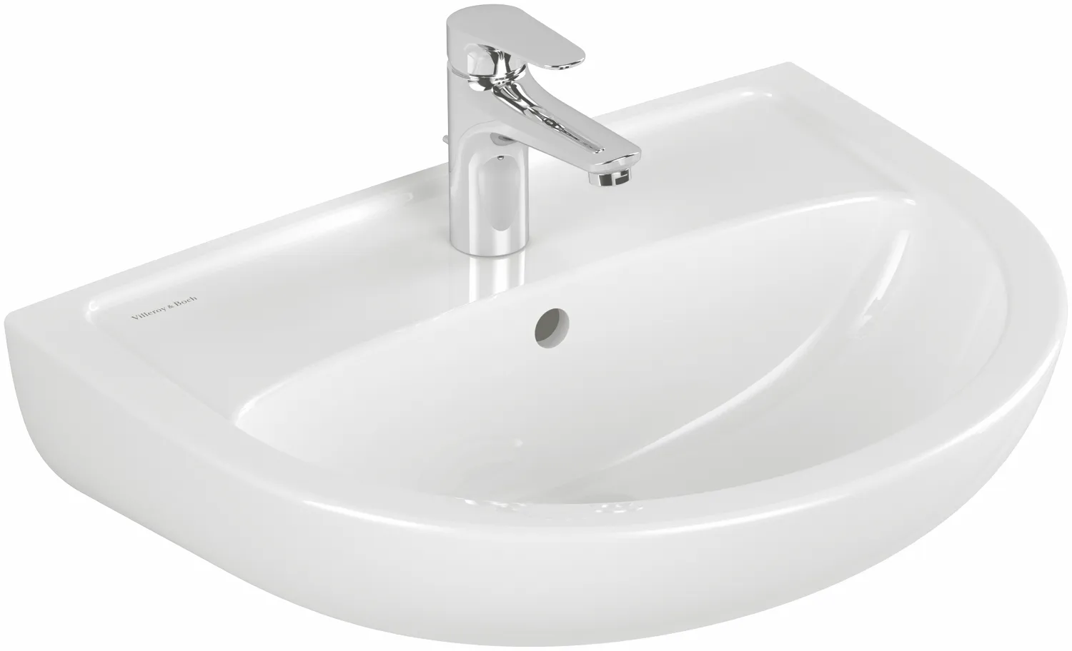 Villeroy & Boch Waschbecken „Newo“ 550 × 435 × 180 mm, Hahnlochposition mittig in Weiß Alpin Villeroy & Boch Waschbecken „Newo“ 550 × 435 × 180 mm, Hahnlochposition mittig in Weiß Alpin