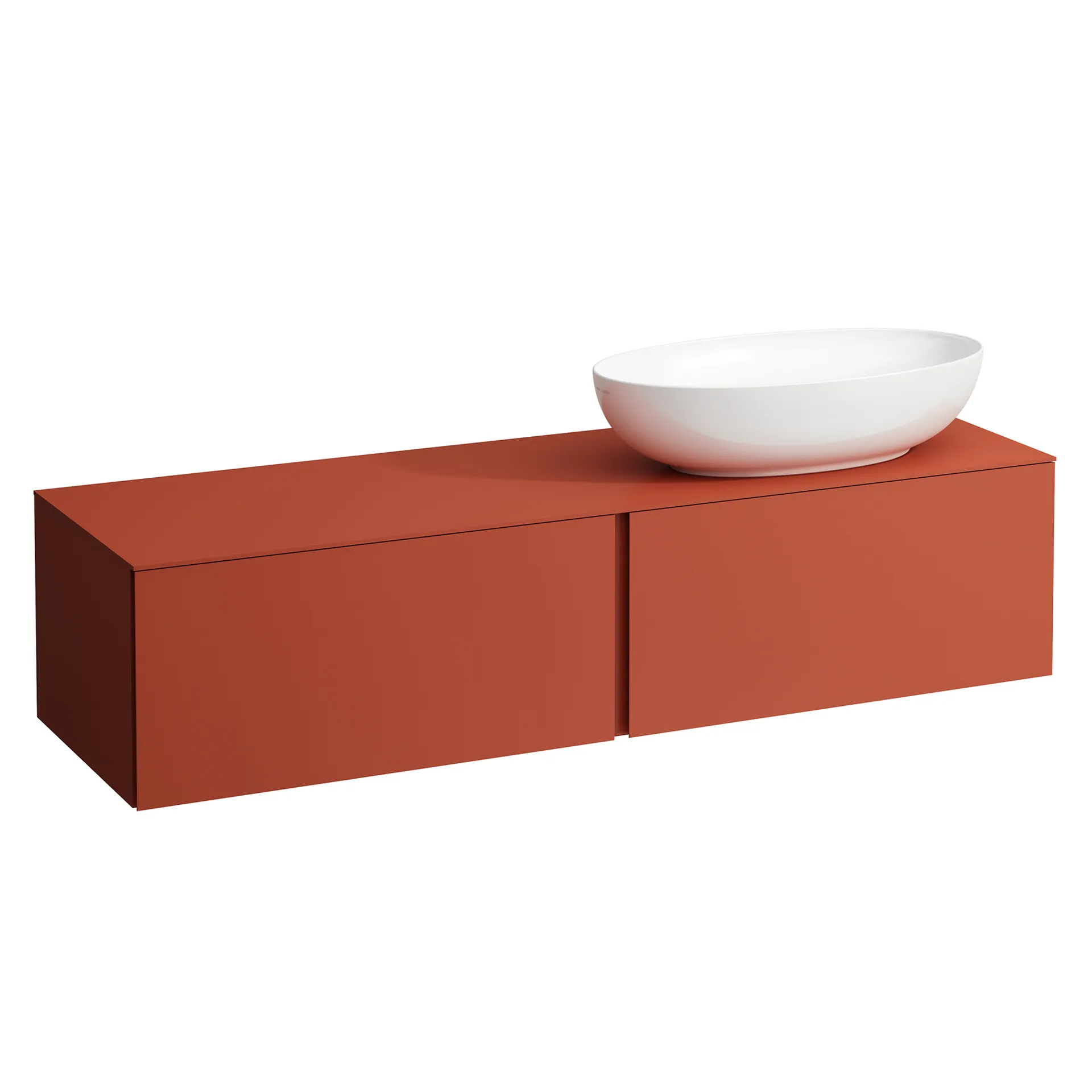 Laufen Schubladenelement ILBAGNOALESSI Terracotta 1.600 x 500 x 370 mm, 2 Schubladen, Vollauszug, Soft-Close, passend zu Waschtisch H818975/6/7/8