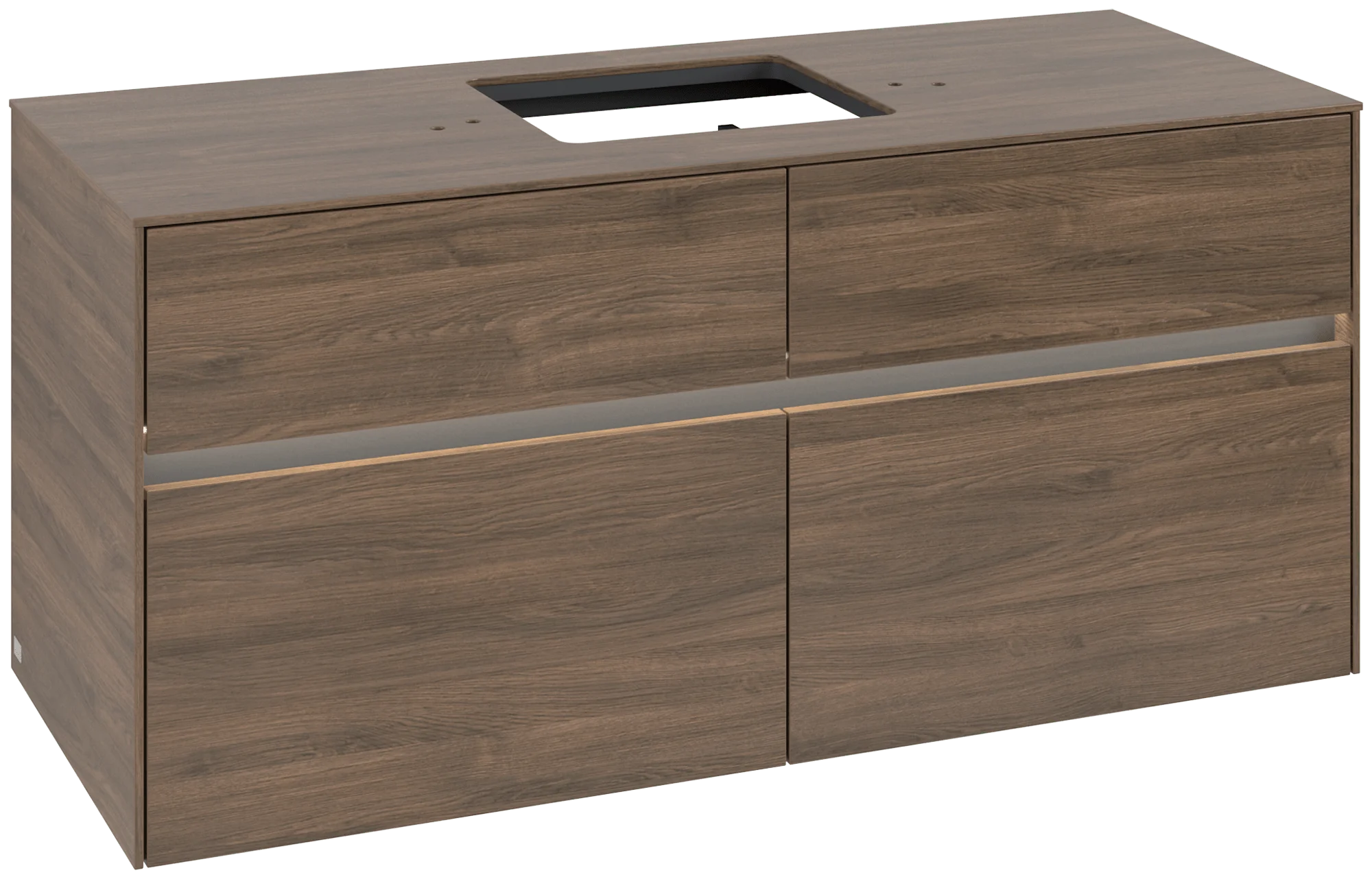 Villeroy & Boch Waschbeckenunterschrank Collaro Arizona Oak, 1200x548 mm, mit Beleuchtung und SoftClosing, 4 Auszüge Villeroy & Boch Waschbeckenunterschrank Collaro Arizona Oak, 1200x548 mm, mit Beleuchtung und SoftClosing, 4 Auszüge