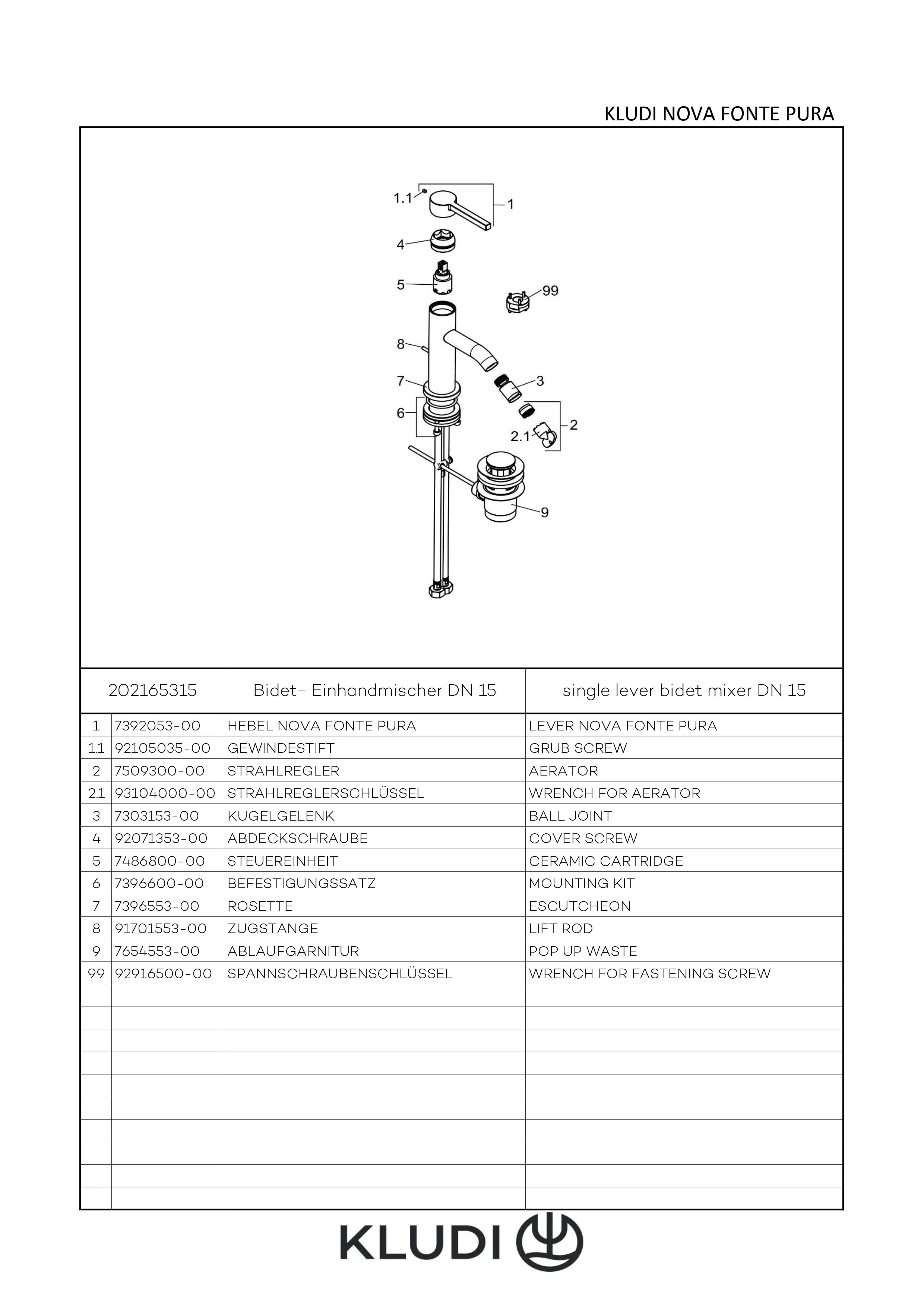 NOVA FONTE Pura BidetEHM mit Zugstange chrom NOVA FONTE Pura BidetEHM mit Zugstange chrom