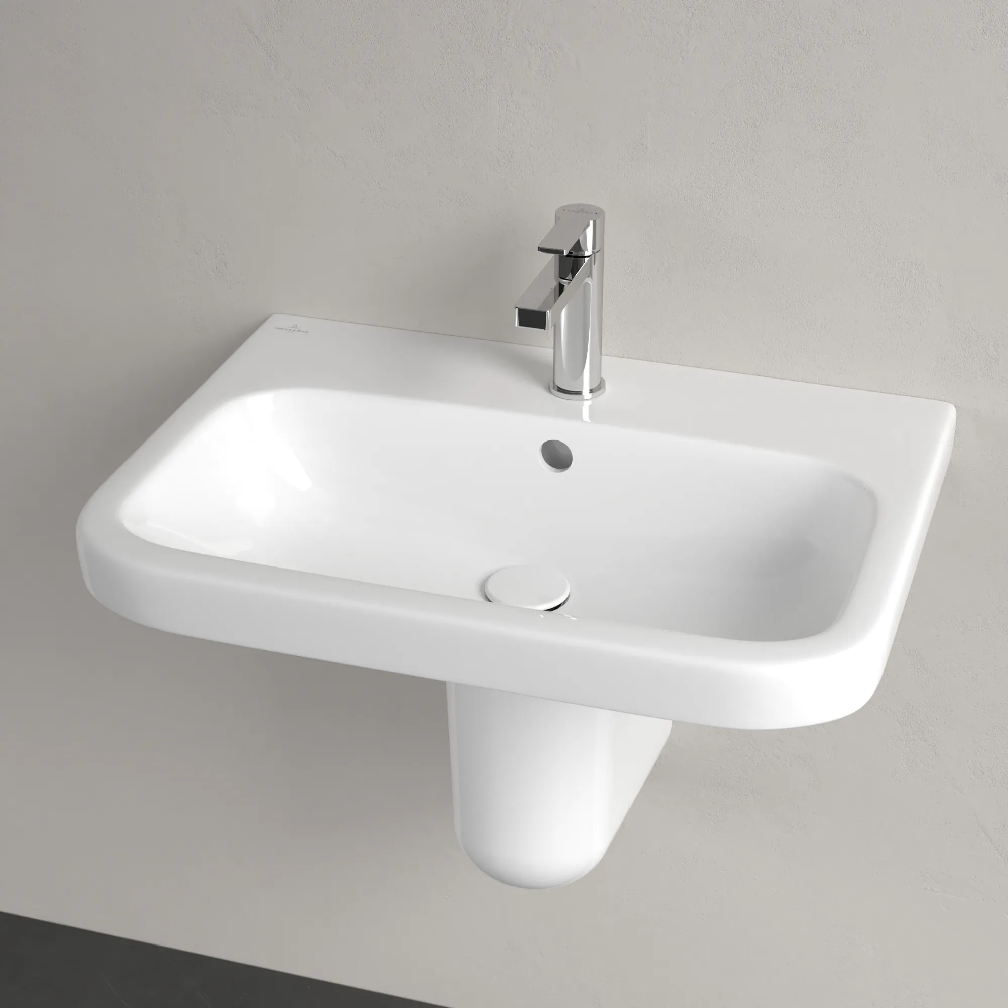 Villeroy & Boch Waschbecken „Architectura“ 650 × 470 × 180 mm, ohne Hahnlochbohrung, für Becken mittig in Weiß Alpin Villeroy & Boch Waschbecken „Architectura“ 650 × 470 × 180 mm, ohne Hahnlochbohrung, für Becken mittig in Weiß Alpin
