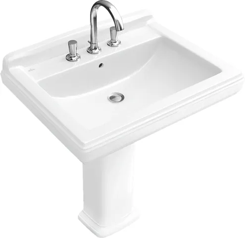 Villeroy & Boch Wandwaschtisch „Hommage“ 750 × 580 × 270 mm in Weiß Alpin, mit CeramicPlus Villeroy & Boch Wandwaschtisch „Hommage“ 750 × 580 × 270 mm in Weiß Alpin, mit CeramicPlus