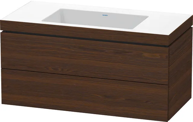 Duravit Möbelset c-shaped Set wandhängend wandhängend „L-Cube“ 100 × 50 × 48 cm Nussbaum gebürstet