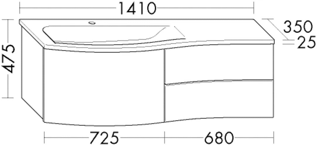 burgbad Badmöbelset „Sinea1.0“ 145 × 51,5 cm in Dunkelgrau Solid Matt