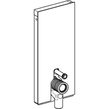 Monolith Sanitärmodul für Stand-WC, 114 cm, Frontverkleidung aus Glas: Glas weiß, Aluminium