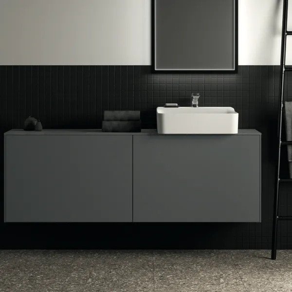 Ideal Standard Waschtischunterschrank „Conca“ 158,5 × 54 × 37,3 cm Anthrazit matt lackiert Ideal Standard Waschtischunterschrank „Conca“ 158,5 × 54 × 37,3 cm Anthrazit matt lackiert