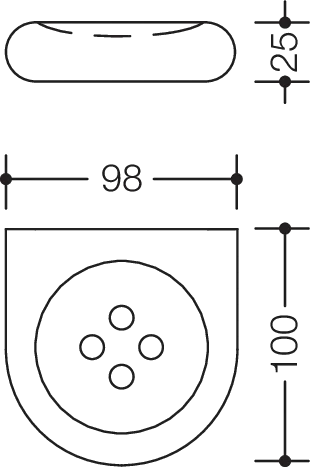 HEWI Seifenablage „Serie 477“ 9,7 × 2,5 × 10 cm HEWI Seifenablage „Serie 477“ 9,7 × 2,5 × 10 cm