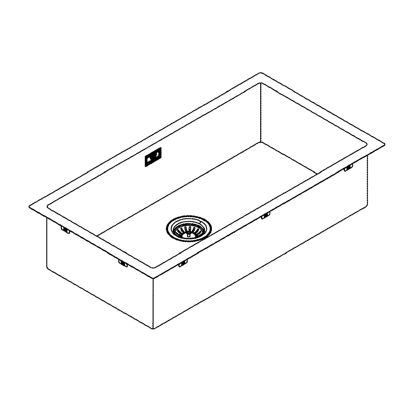 Edelstahlspüle K700 31580_1, Modell: K700 90-S 66,4/46,4 1.0, Montageart: Unterbau, aufliegend oder flächenbündig, Maße: 864 x 464 mm, 1 Becken: 800 x 400 x 200 mm, edelstahl