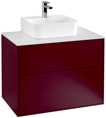 Villeroy & Boch Waschtischunterschrank „Finion“ für Schrankwaschtisch 80 × 60,3 × 50,1 cm 2 Schubladen, für Waschtischposition mittig mittig