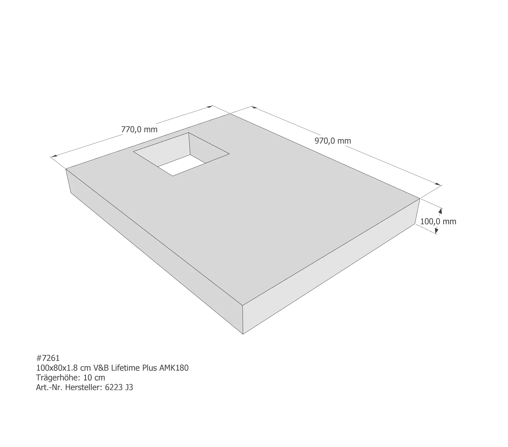 Duschwannenträger passend für Villeroy & Boch Lifetime Plus 100 × 80 × 1,8 cm Duschwannenträger passend für Villeroy & Boch Lifetime Plus 100 × 80 × 1,8 cm