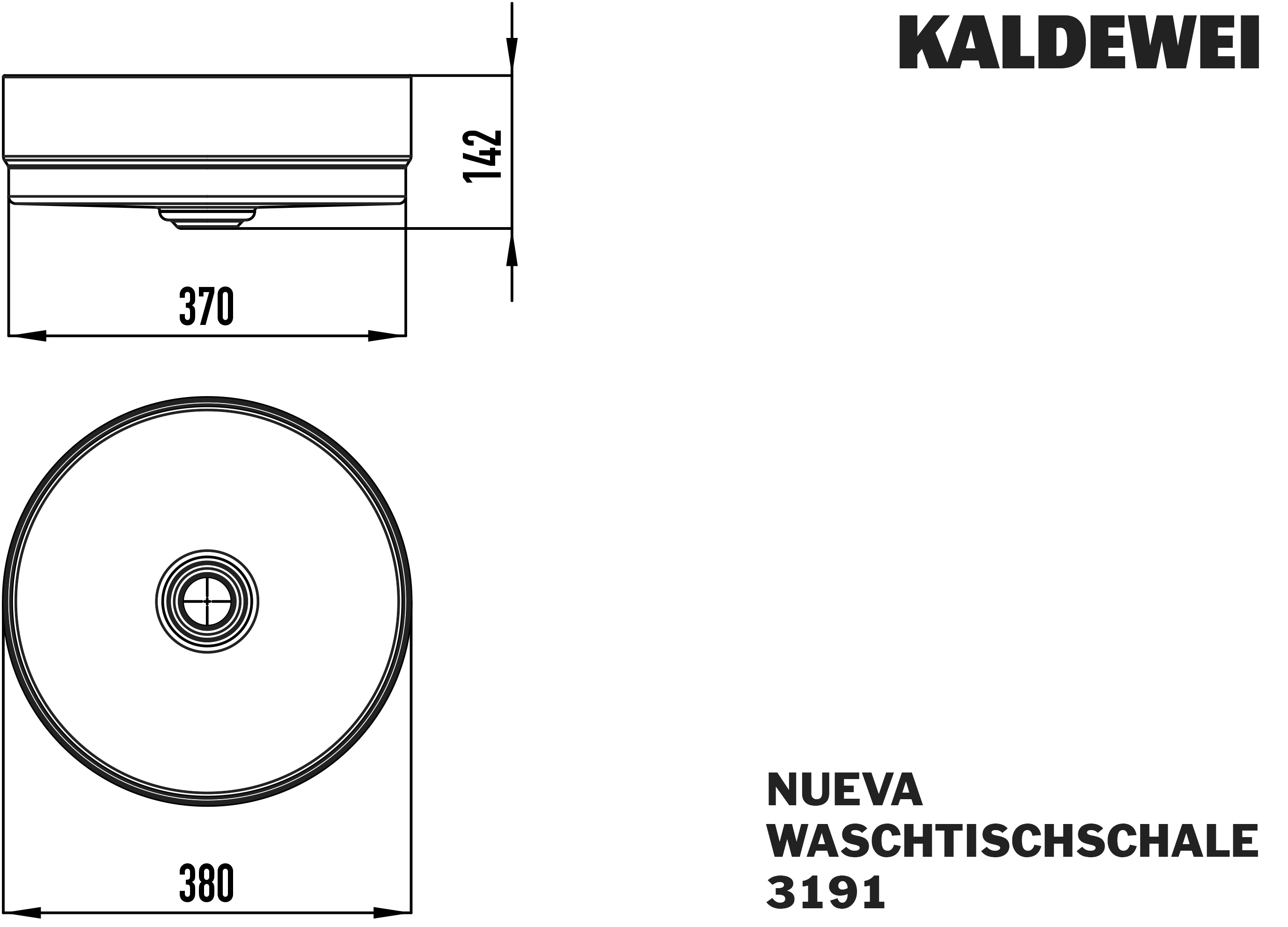 Waschtischschale „Nueva“ ⌀ 38 × 14,2 cm in alpinweiß, mit Perl-Effekt