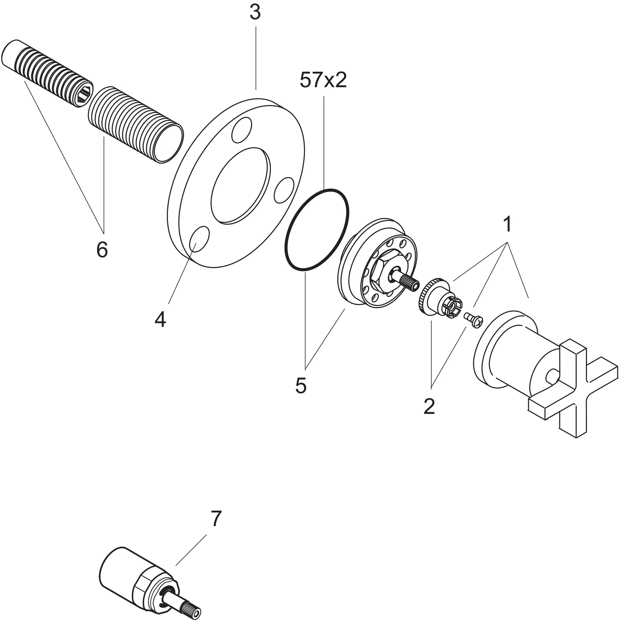 Vierwegeumstellung Axor Citterio F-Set Quattro/Trio mit Kreuzgriff chrom Vierwegeumstellung Axor Citterio F-Set Quattro/Trio mit Kreuzgriff chrom