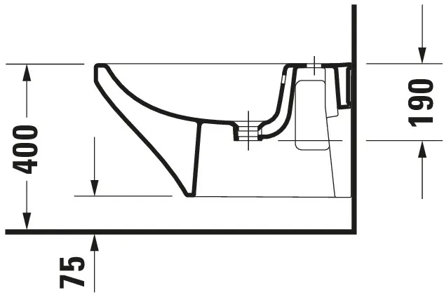 Duravit Wand-Bidet „DuraStyle“, Befestigung verdeckt 37 × 62 × 32,5 cm