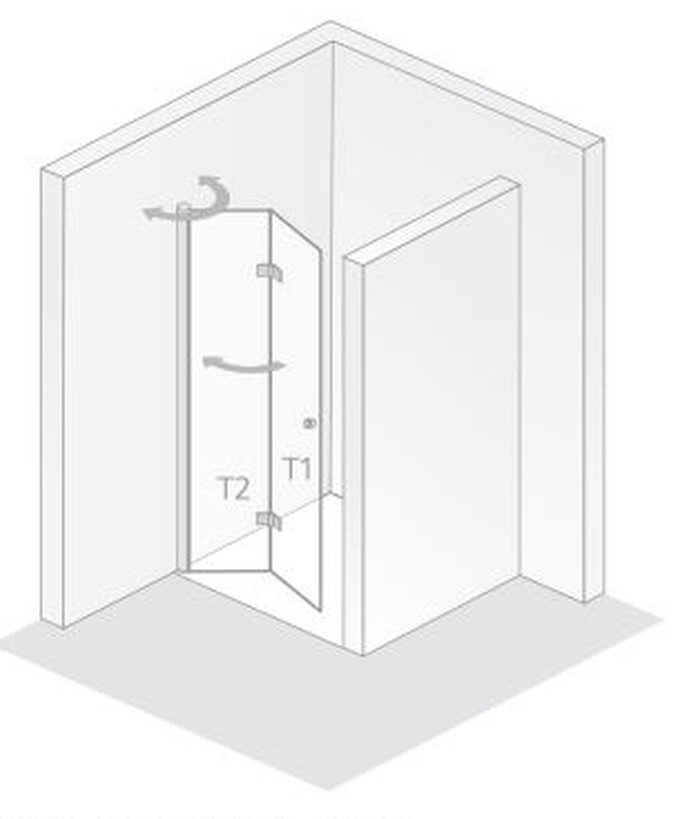 HSK teilgerahmte Duschtür Drehfalttür „Atelier Plan“ für Nische Glas Linea 01 (80 cm), Profile Chromoptik (Alu Hochglanz poliert), B: 900 mm H: 2000 mm HSK teilgerahmte Duschtür Drehfalttür „Atelier Plan“ für Nische Glas Linea 01 (80 cm), Profile Chromoptik (Alu Hochglanz poliert), B: 900 mm H: 2000 mm
