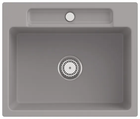 Villeroy & Boch flächenbündiges Küchenspülbecken „Siluet“ 60 S flat 600 × 510 × 220 mm in Fossil