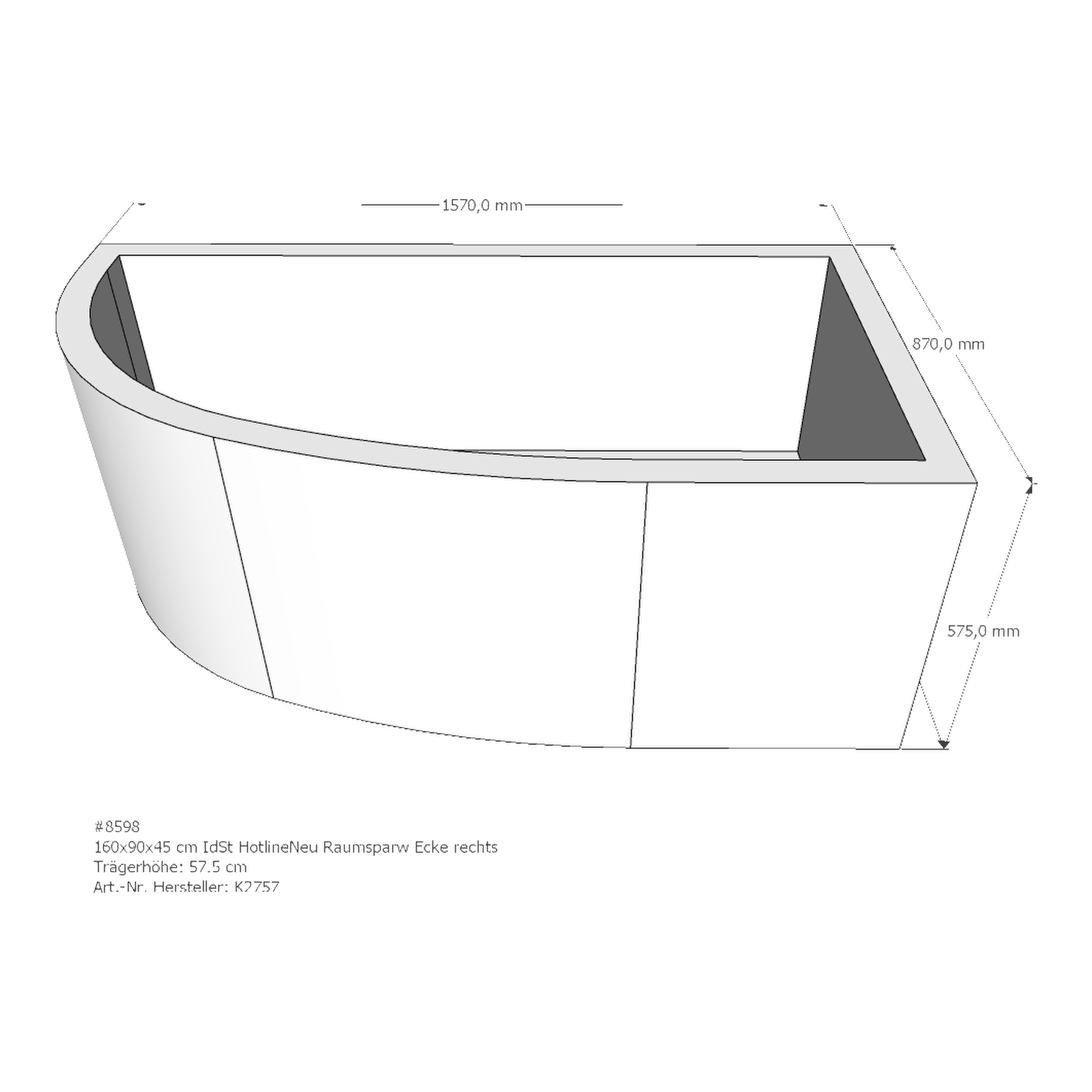 Badewannenträger für Ideal Standard HotlineNeu 160 × 90 × 45 cm Badewannenträger für Ideal Standard HotlineNeu 160 × 90 × 45 cm