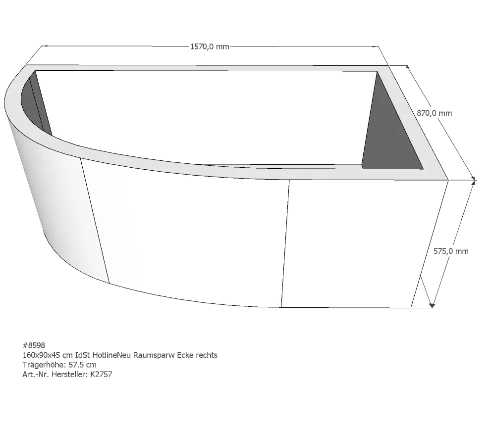 Badewannenträger für Ideal Standard HotlineNeu 160 × 90 × 45 cm Badewannenträger für Ideal Standard HotlineNeu 160 × 90 × 45 cm