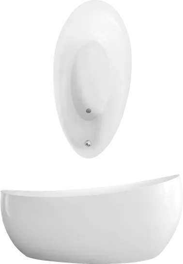 Villeroy & Boch Badewanne „Aveo New Generation“ freistehend oval 190 × 95 cm, Fußablauf