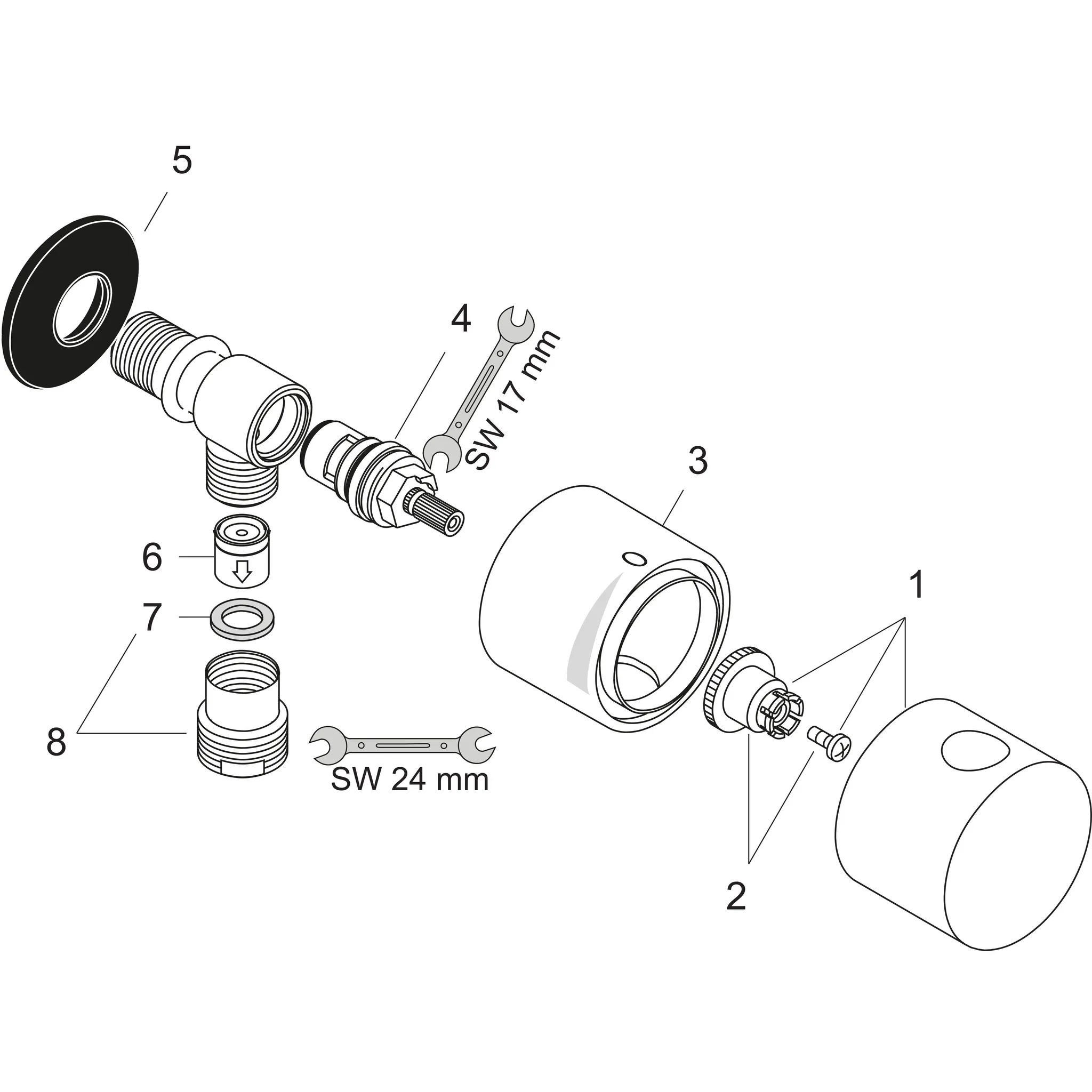 Hansgrohe AXOR Uno Wandanschluss Stop mit Absperrventil, Chrom, DN15 Hansgrohe AXOR Uno Wandanschluss Stop mit Absperrventil, Chrom, DN15