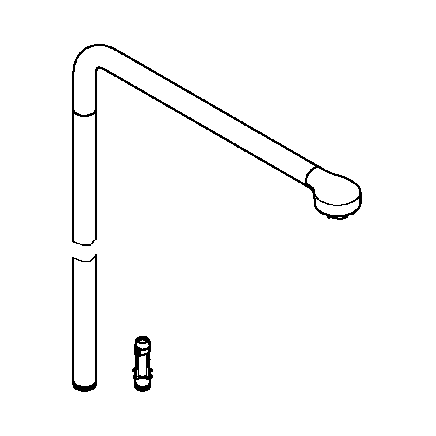 Ersatzrohr 48497, für Duschsysteme, 15 cm länger gegenüber Originalrohr für Duschsysteme, nur einsetzbar bei Euphoria SmartControl Duschsystemen 26 507 und 26 508, chrom