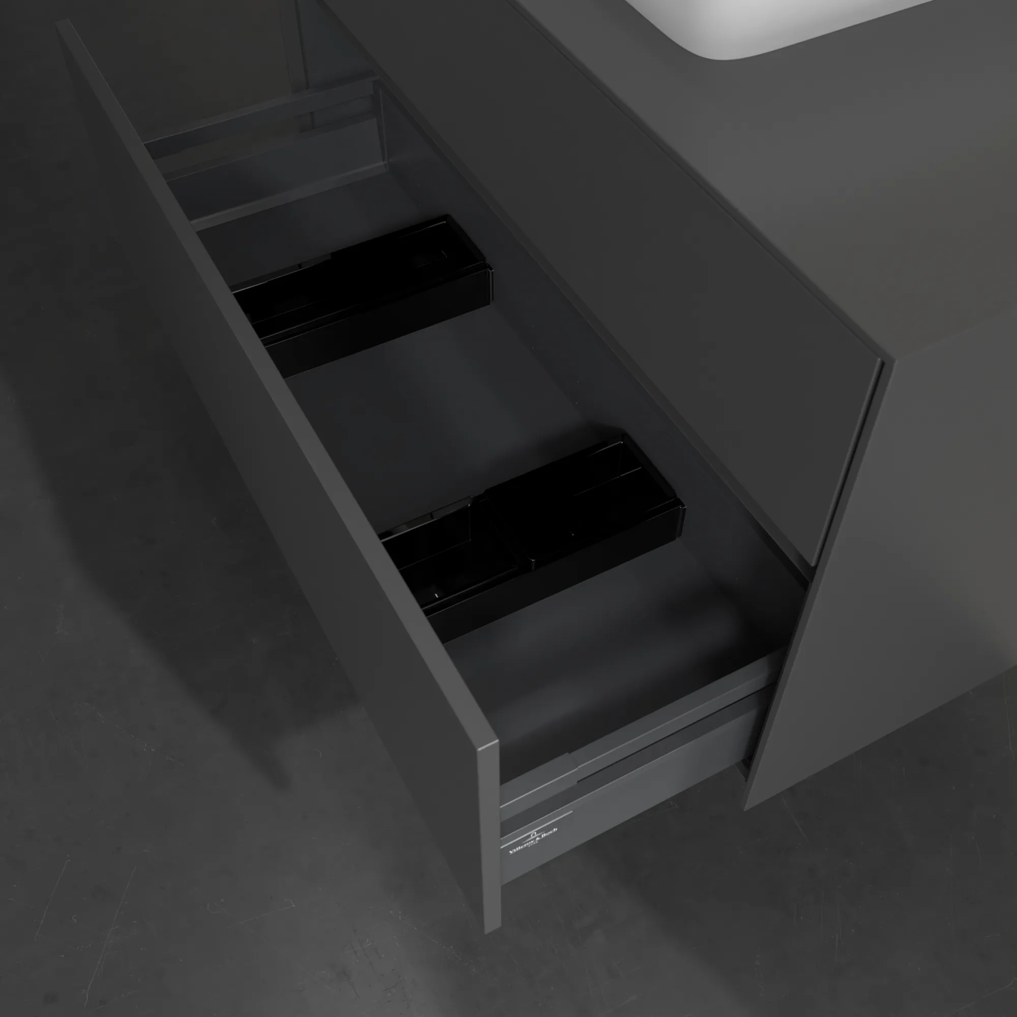 Villeroy & Boch Waschtischunterschrank „Collaro“ 1000 × 548 × 500 mm Graphite, ohne Beleuchtung, für Becken mittig Villeroy & Boch Waschtischunterschrank „Collaro“ 1000 × 548 × 500 mm Graphite, ohne Beleuchtung, für Becken mittig