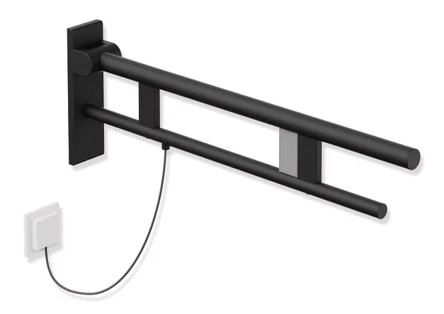 HEWI Stützklappgriff Duo System 900, Edelstahl, schwarz