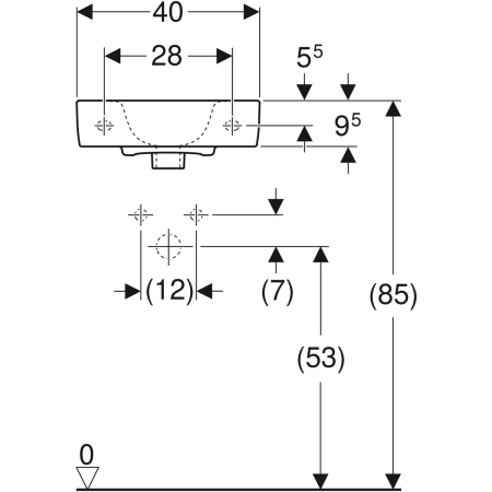 Handwaschtisch „Renova Plan“ in weiß alpin Handwaschtisch „Renova Plan“ in weiß alpin