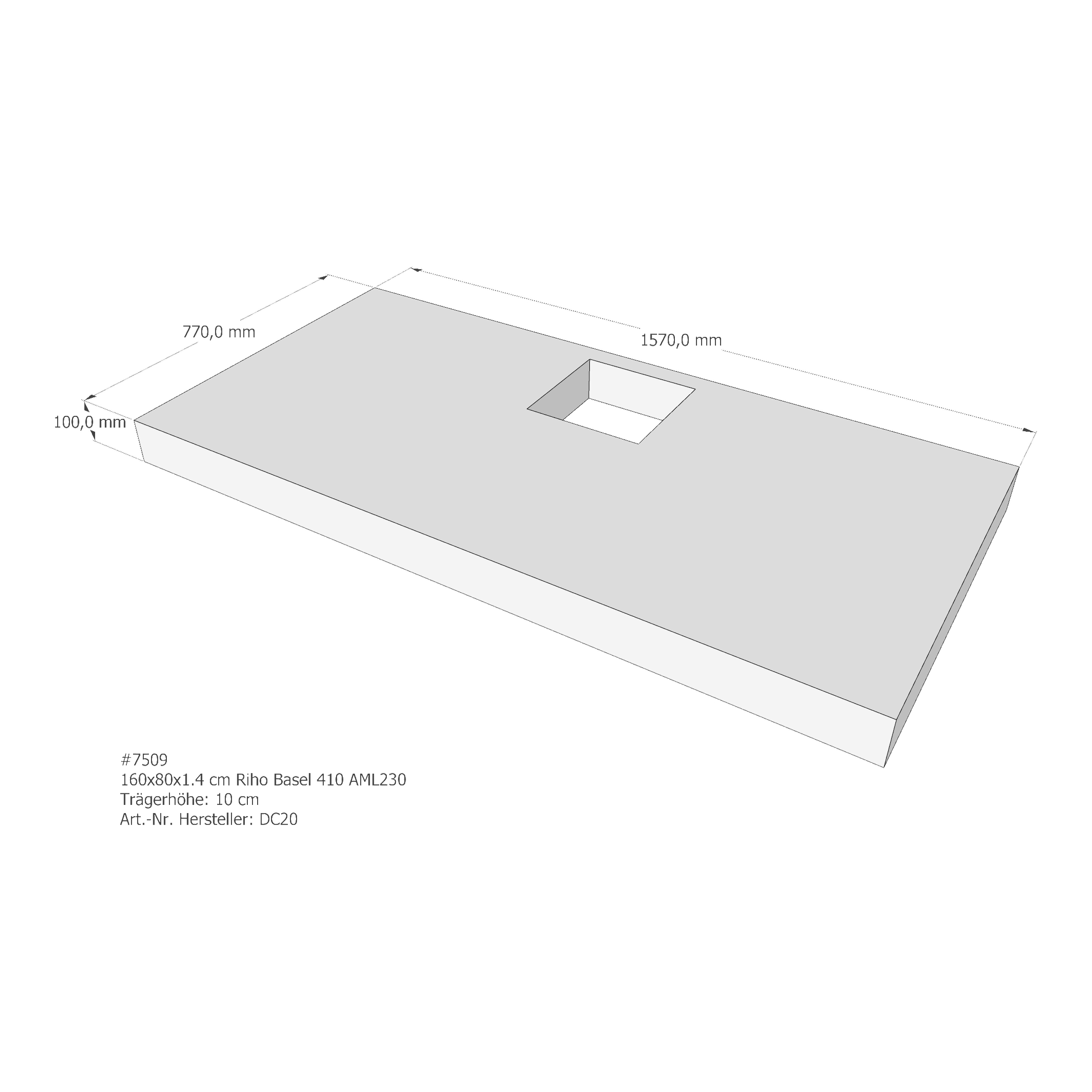 Duschwannenträger Riho Basel 410 160x80x1,4 cm AML230