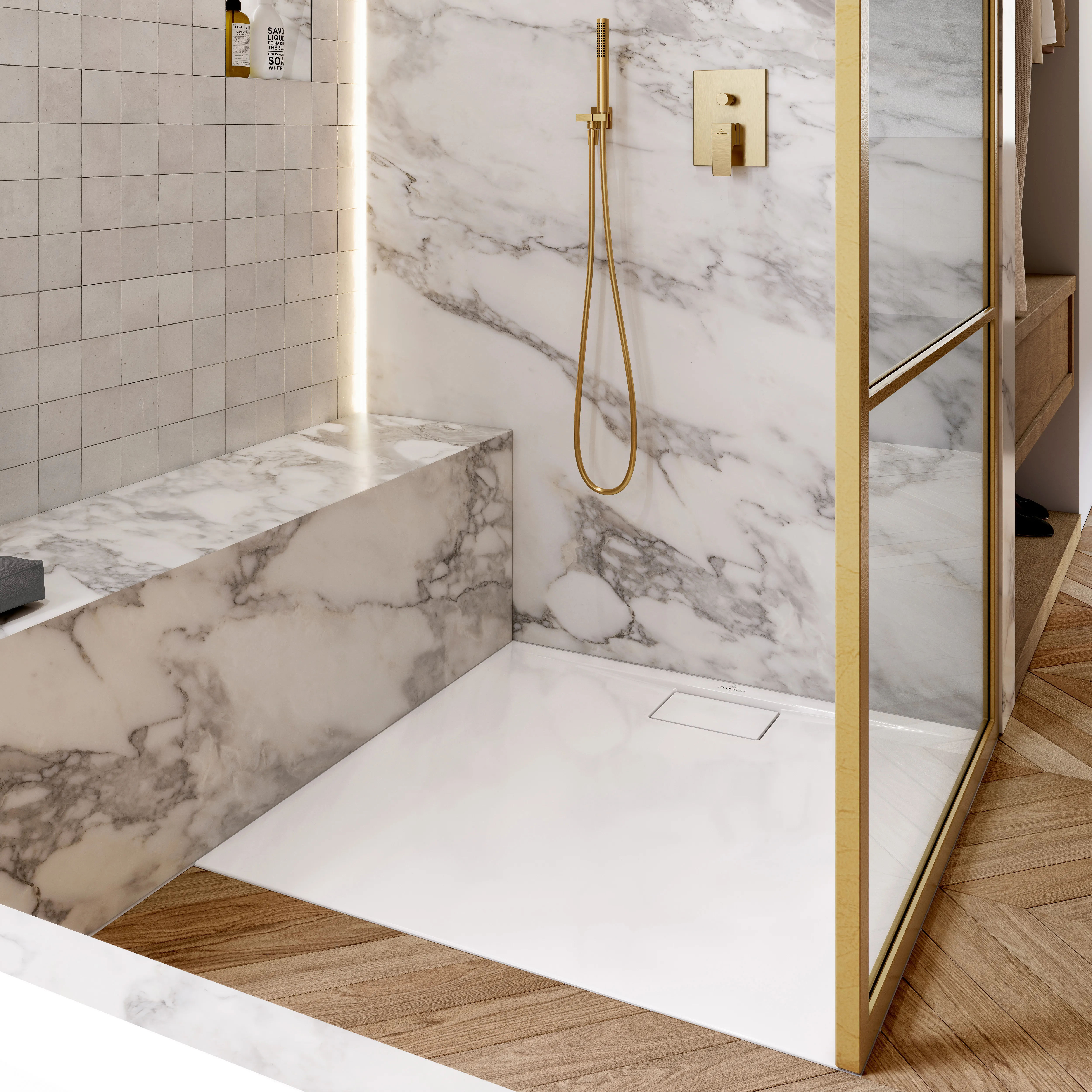 Villeroy & Boch quadrat Duschwanne „Architectura MetalRim“ 90 × 90 cm ohne Oberflächenbeschichtung, in Weiß Alpin Villeroy & Boch quadrat Duschwanne „Architectura MetalRim“ 90 × 90 cm ohne Oberflächenbeschichtung, in Weiß Alpin