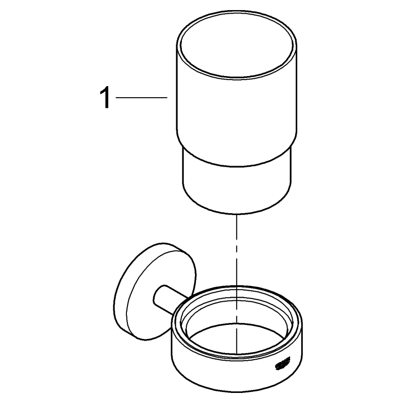 Grohe Glas mit Halter Essentials in supersteel Grohe Glas mit Halter Essentials in supersteel