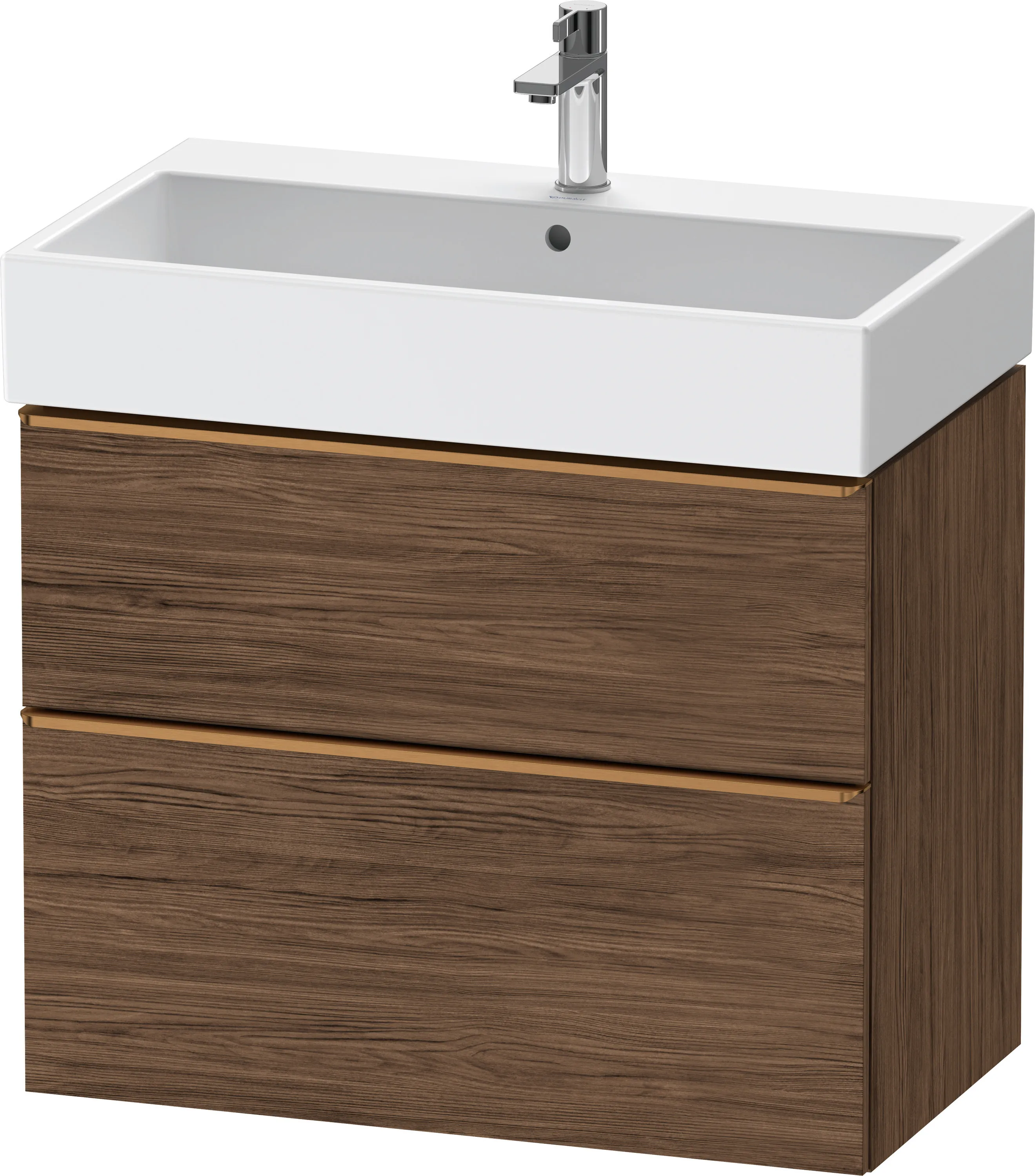 Duravit Waschtischunterschrank wandhängend „D-Neo“ 78,4 × 62,5 × 44,2 cm in Nussbaum Dunkel