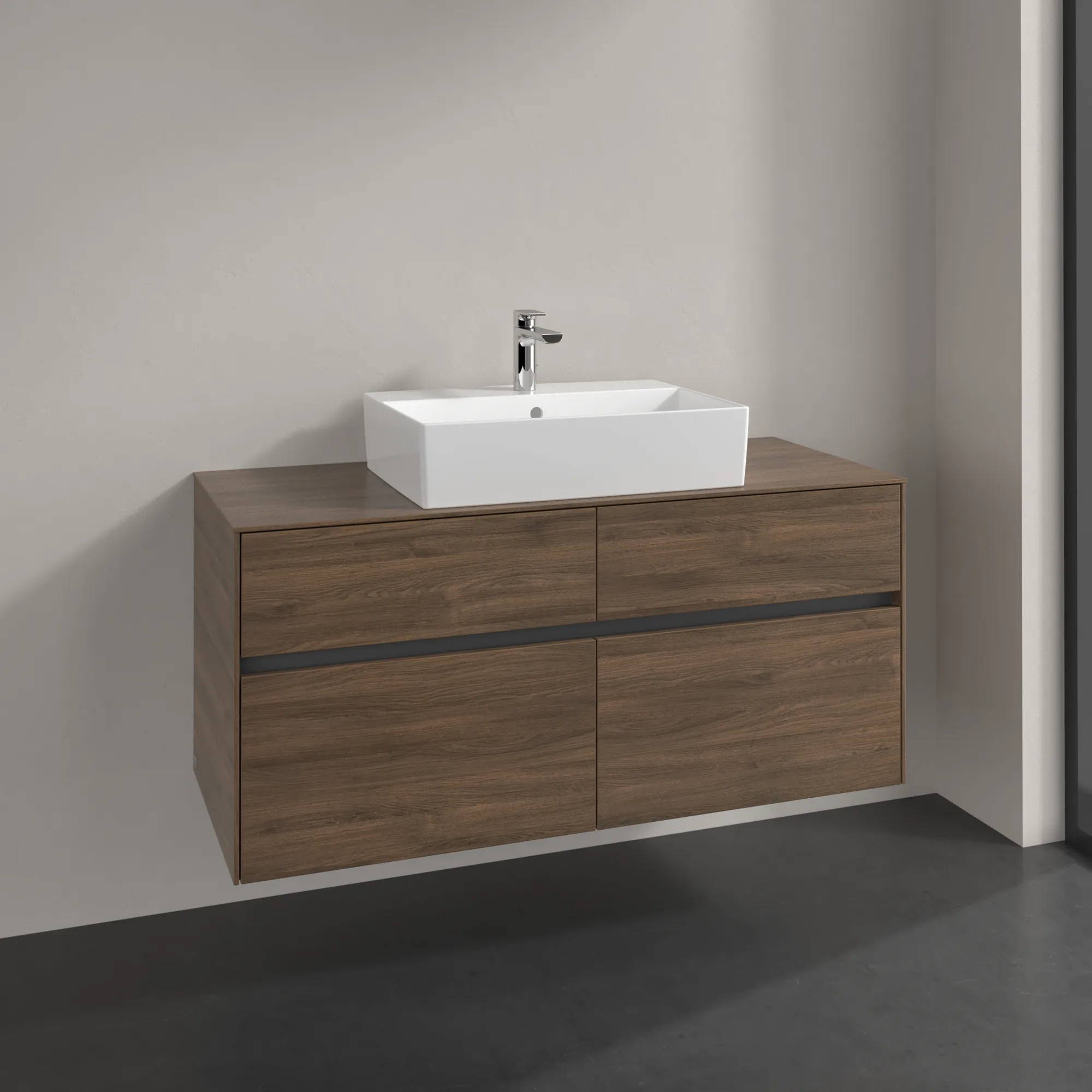 Villeroy & Boch Waschtischunterschrank „Collaro“ 1200 × 548 × 500 mm Arizona Oak, ohne Beleuchtung, für Becken mittig Villeroy & Boch Waschtischunterschrank „Collaro“ 1200 × 548 × 500 mm Arizona Oak, ohne Beleuchtung, für Becken mittig