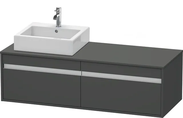Duravit Waschtischunterschrank wandhängend „Ketho“ 140 × 42,6 × 55 cm Graphit Matt Duravit Waschtischunterschrank wandhängend „Ketho“ 140 × 42,6 × 55 cm Graphit Matt