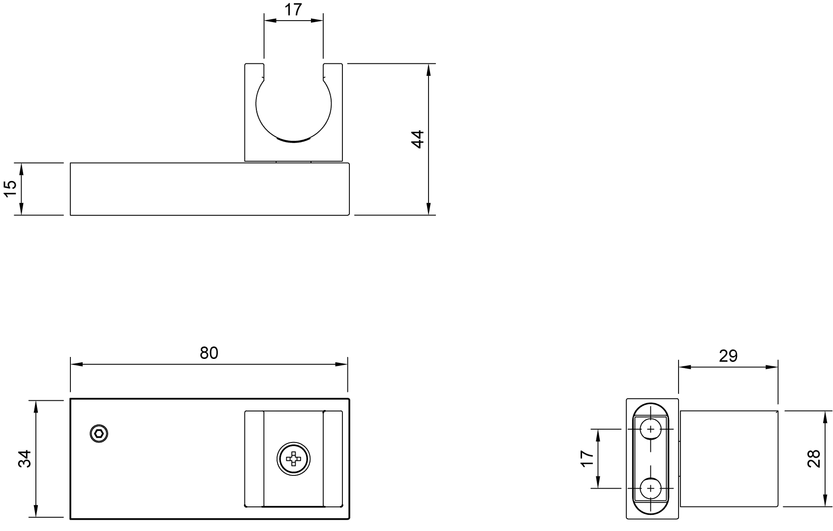 Halter für Handbrause TVC00045900061, Befestigung verdeckt 8 cm in Matt Black