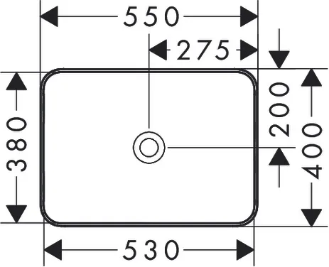 Xuniva Q Aufsatzwaschtisch 550/400 ohne Hahnloch und Überlauf, SmartClean Weiß