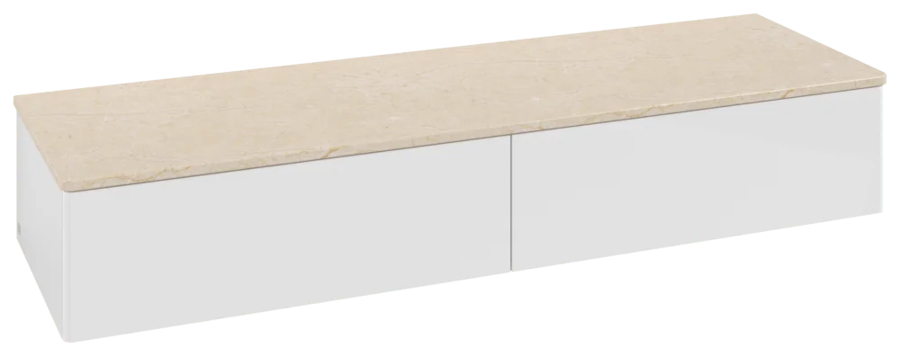 Villeroy & Boch Antao Sideboard L42, 1600x268x500mm, Glossy White Lacquer/Botticino