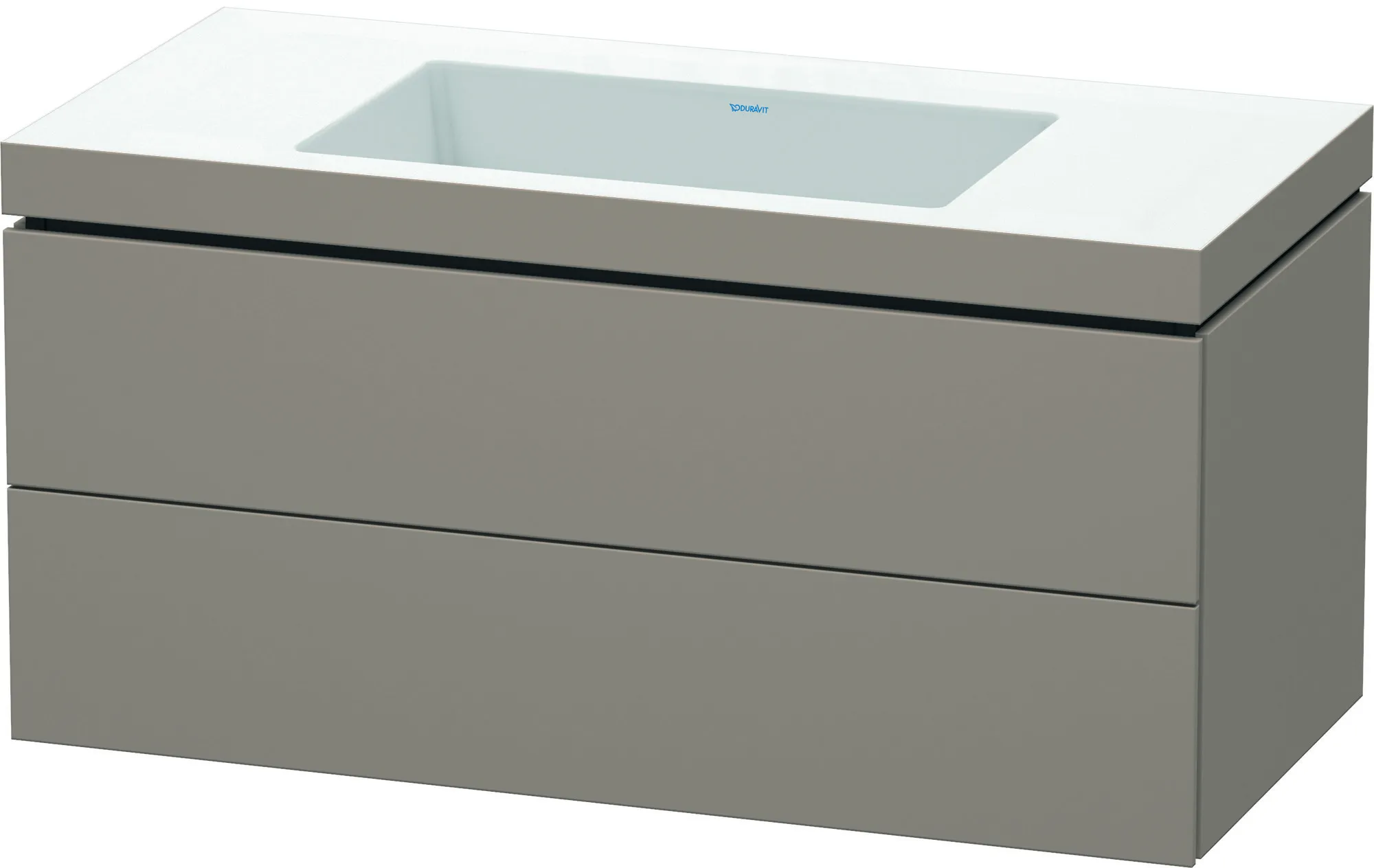 Duravit Möbelset c-shaped Set wandhängend wandhängend „L-Cube“ 100 × 50 × 48 cm Basalt Matt