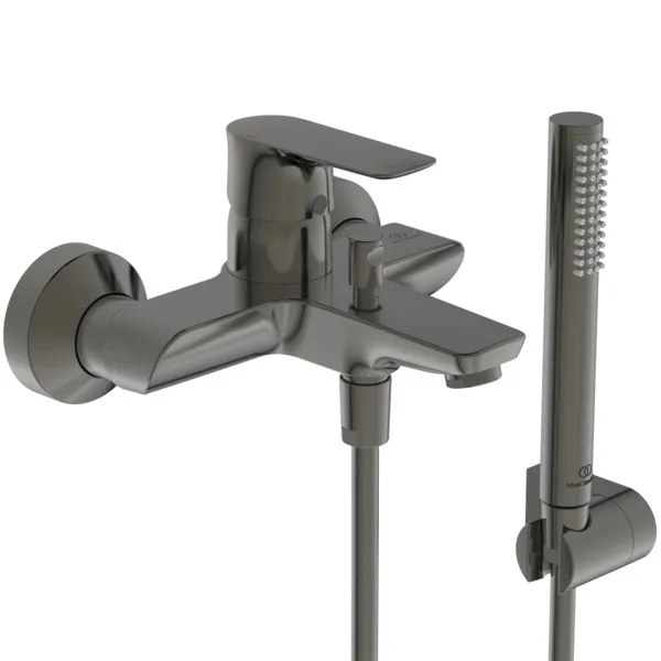 Ideal Standard Badearmatur Aufputz Connect Air mit Handbrause-Set Ausladung 174mm Magnetic Grey