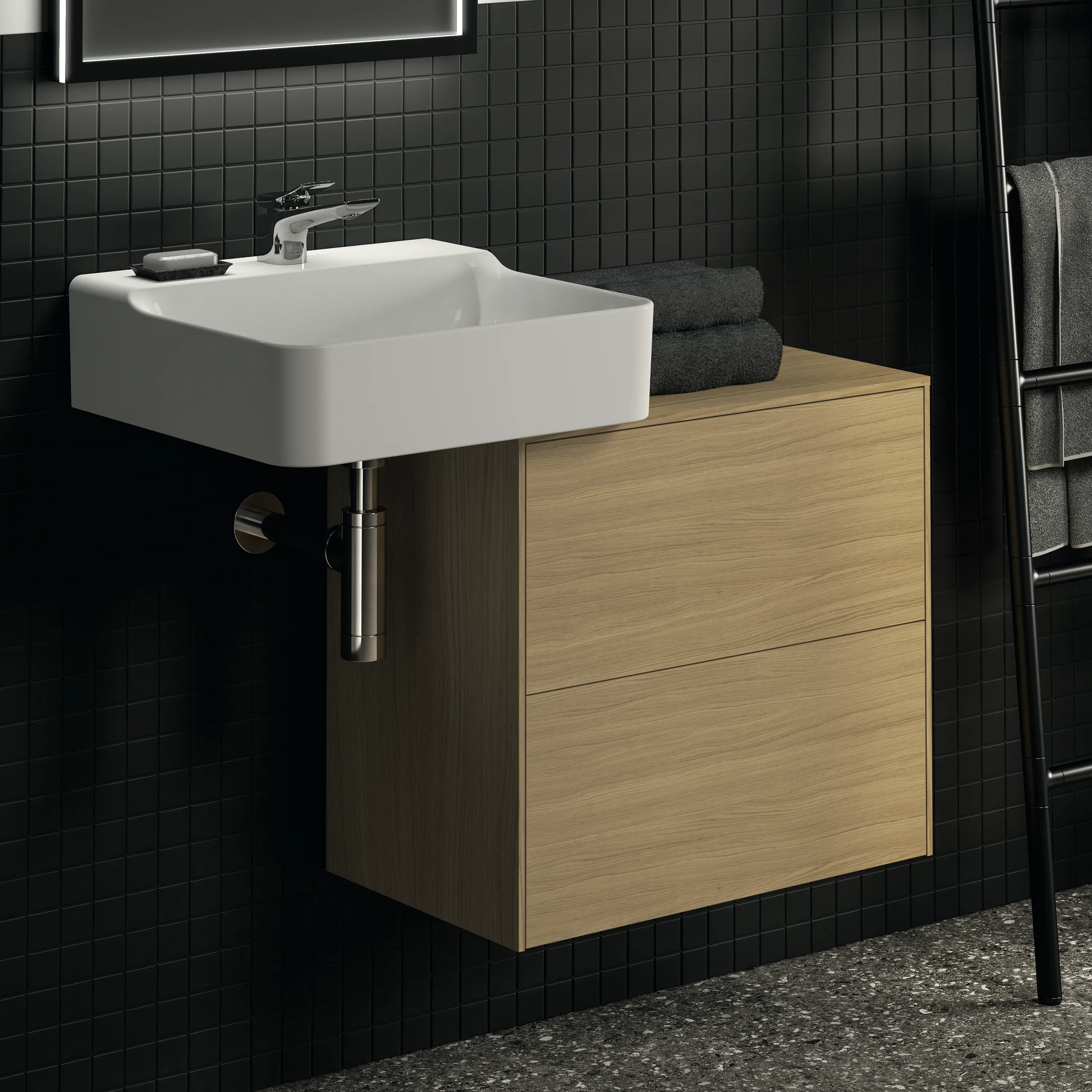 Ideal Standard Waschtischunterschrank „Conca“ 60,2 × 55 × 37,3 cm Eiche hell Furnier