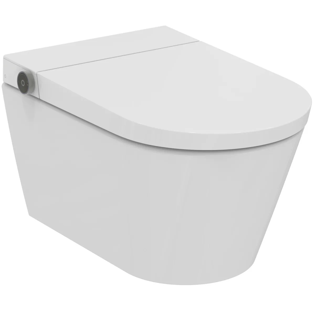 Wandtiefspül-WC mit Sitz i.life E ohne Spülrand mit Duschfunktion Weiß