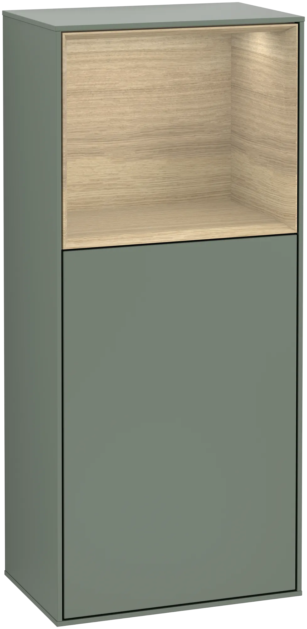 Villeroy & Boch Seitenschrank „Finion“ 41,8 × 93,6 cm 1 Tür, Anschlag rechts, mit Regalelement-Beleuchtung Anschlag rechts