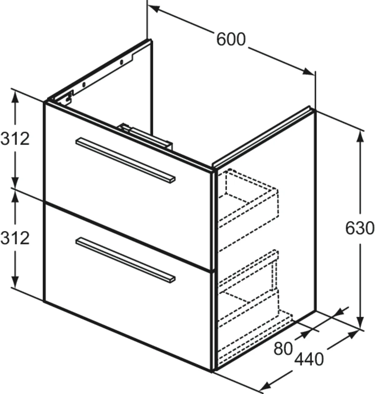 Ideal Standard Waschtischunterschrank „i.lifeA“ 60 × 63 × 44 cm Eiche Natur Ideal Standard Waschtischunterschrank „i.lifeA“ 60 × 63 × 44 cm Eiche Natur