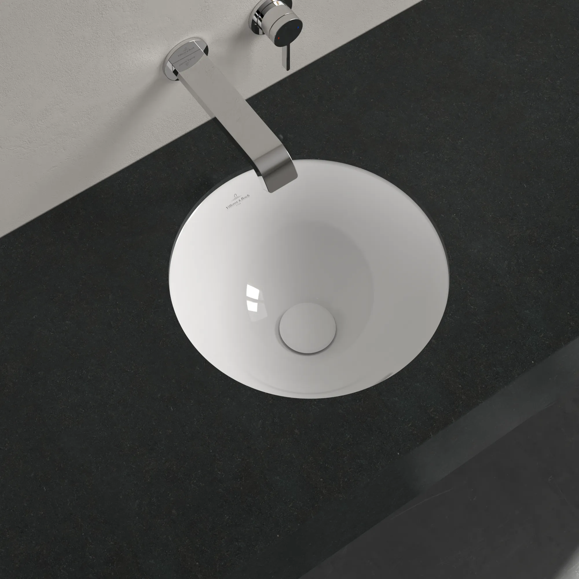 Villeroy & Boch Unterbauwaschtisch aus TitanCeram „Loop & Friends“ ⌀ 390 mm, ohne Hahnlochbohrung in Weiß Alpin Villeroy & Boch Unterbauwaschtisch aus TitanCeram „Loop & Friends“ ⌀ 390 mm, ohne Hahnlochbohrung in Weiß Alpin