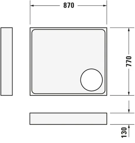 Duravit rechteck Duschwanne „Starck Slimline“ 90 × 80 cm 