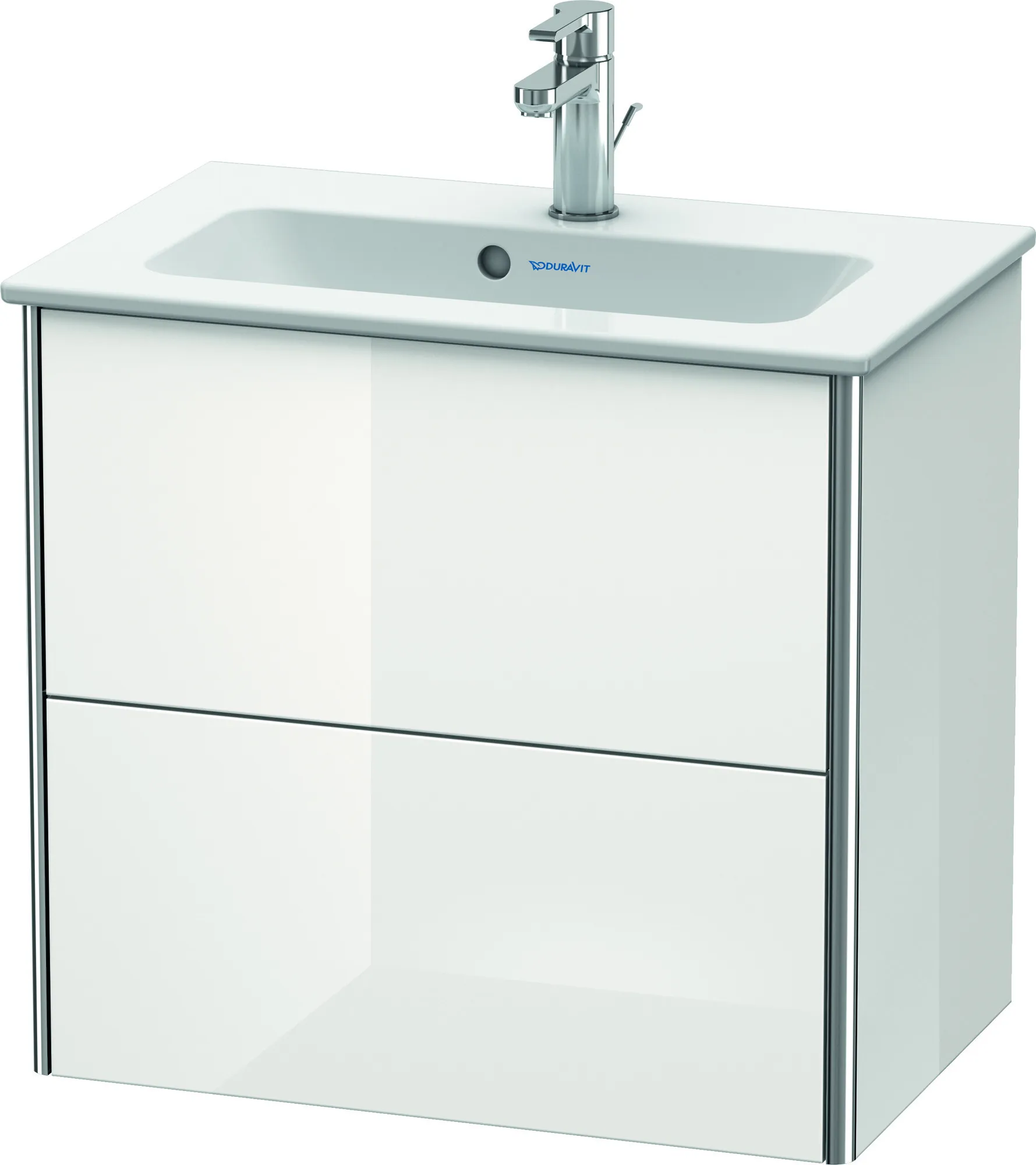 Duravit Waschtischunterschrank wandhängend „XSquare“ 61 × 56 × 38,8 cm Weiß Hochglanz