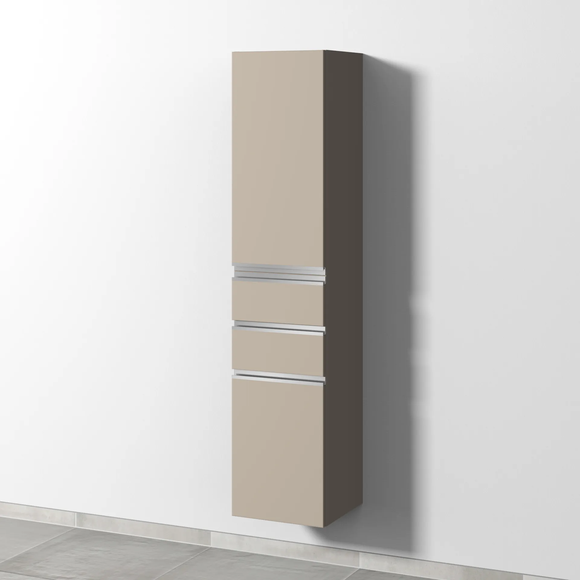 Sanipa Hochschrank „2morrow“ 350 × 1615 × 350 mm in Sandgrau (matt)