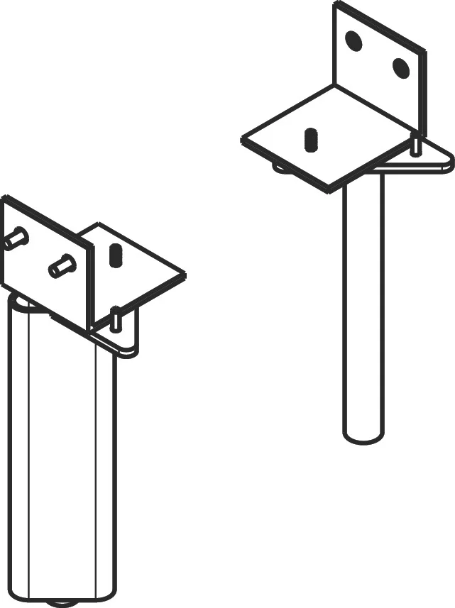 Hansgrohe Xelu Q Möbelfüße, mattschwarz, 175x60 mm, Höhe 174 mm, 2 Stück