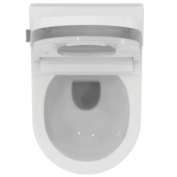 Wandtiefspül-WC mit Sitz i.life E ohne Spülrand mit Duschfunktion Weiß Wandtiefspül-WC mit Sitz i.life E ohne Spülrand mit Duschfunktion Weiß