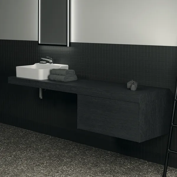 Ideal Standard Konsole Conca, Eiche geflammt, 2000x505x80 mm Ideal Standard Konsole Conca, Eiche geflammt, 2000x505x80 mm