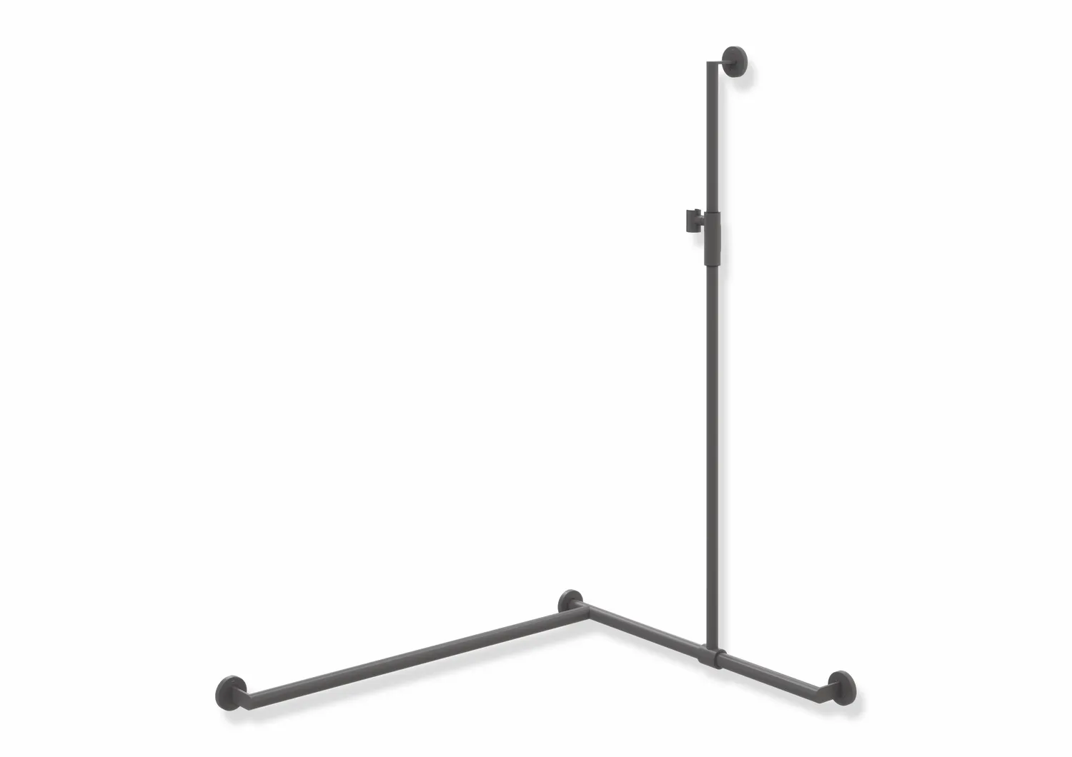 HEWI Duschhandlauf System 900 PG56, Edelstahl, pulverbeschichtet, dunkelgrau HEWI Duschhandlauf System 900 PG56, Edelstahl, pulverbeschichtet, dunkelgrau